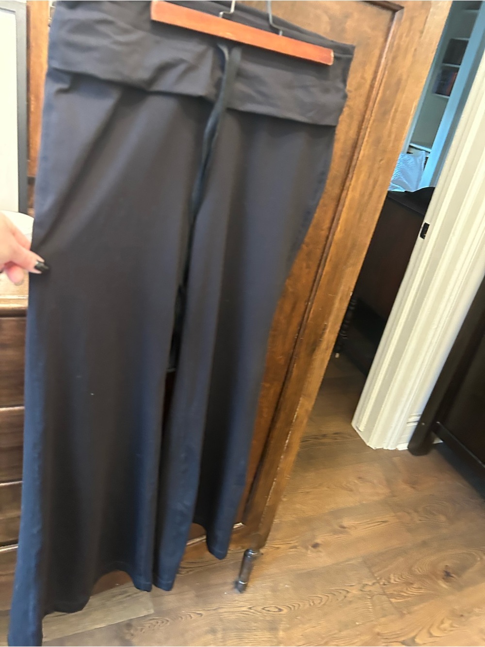 FP Movement by Free People Black Wide-Leg Foldover Waist Pants